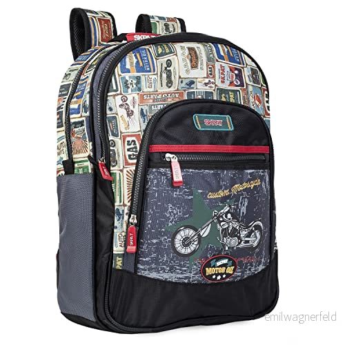 SKPAT Skolan vadderad Ryggsäck. Övre Handtag Justerbart vadderade band. 2 huvudsakliga individuella jämförelsesysslar. Framfickor med dragkedja. Mycket bekvämt. Unisex. 130501, Svart 8435337029882