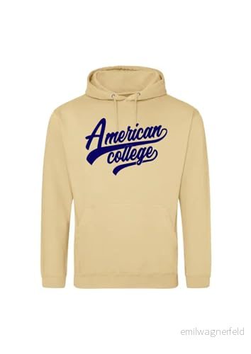 AMERICAN COLLEGE USA tröja med tryck varma kläder unisex barn pojkar och flickor casual modell ACSCW1 Beige 8 år, färg, �r 3666052677095