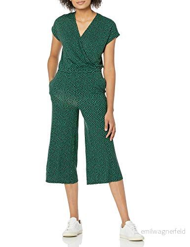Amazon Essentials dam kortärmad Surplice beskuren overall med vida ben, Molntryck, M 195111429342