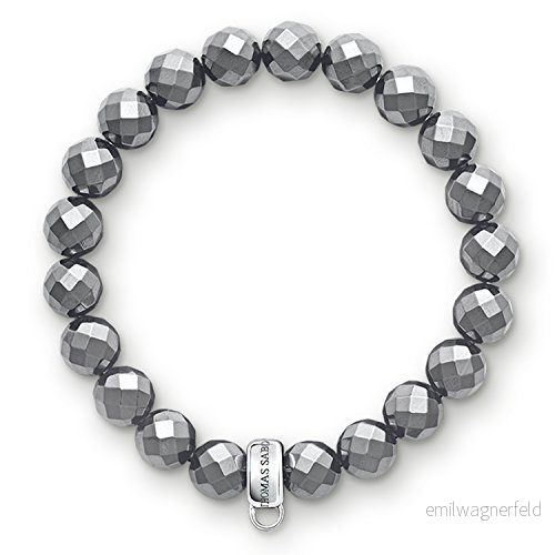 Thomas Sabo Damen Armband Charm Club 925 Silber Hämatit 17.5 cm X0187 064 11 L 4051245105728