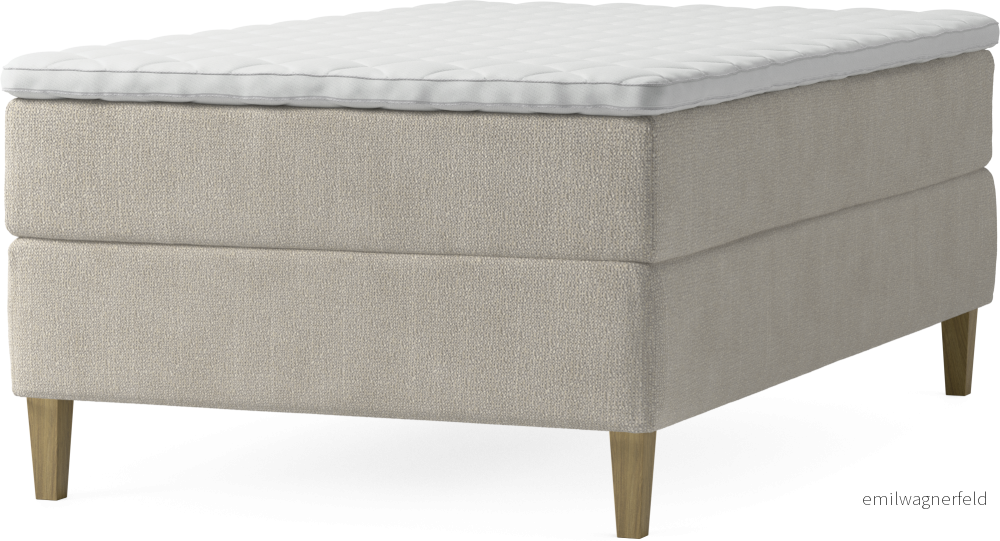 Delux Dream Kontinentalsäng, enkelsäng 120 cm med bäddmadrass och sängben iKvZa