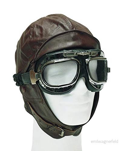 Mil Tec herr aviator läderhatt, herr, 12425009 904, brun, L 4046872153396