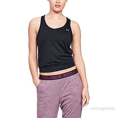 Under Armour Viskning i dam knytband bak linne Svart Svart/svart/metallisk silver (001) XS 192810792067