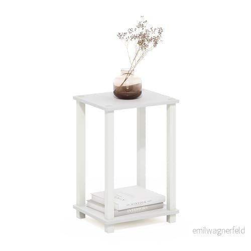 Furinno ände, sidobord, nattduksbord, konstruerat trä, vit/vit, 1 pack 840308810754