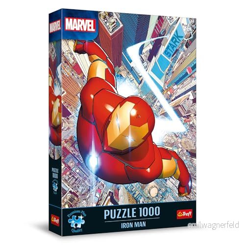 Trefl Premium Plus Quality Puzzle Marvel: Iron Man 1000 bitar, Pusselserie med favoritkaraktärer, Perfekt passande För vuxna och barn från 12 år 5900511108620