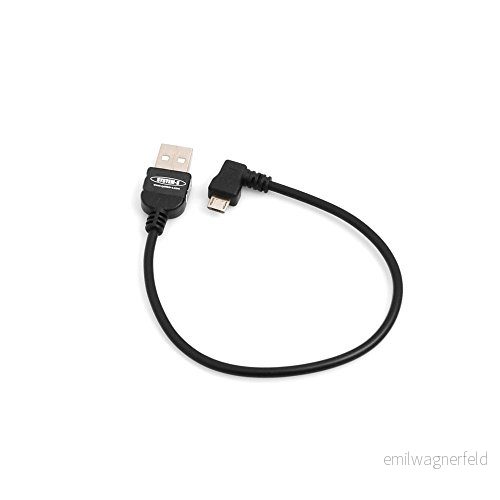 System S 20 cm mikro USB 2.0 kabel vinklad 90 graders vinkelkontakt (höger/man) adapter 4250822916775