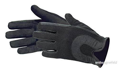 Pfiff 011467 Ridhandske konstläder tygbaksida, kvinnor och män, svart XXS 4032668106554