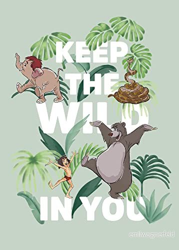 Jungle Book Keep the wild storlek: 50 x 70 cm komar, väggbild, affisch, konsttryck (utan ram), Disney 4055065168048