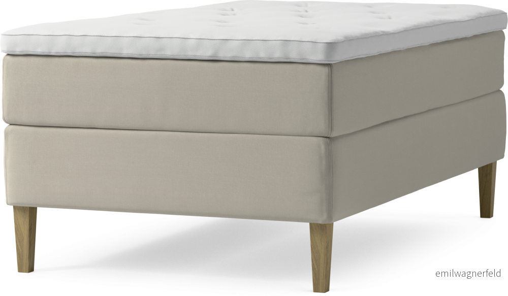 Delux Dream Kontinentalsäng, enkelsäng 120 cm med bäddmadrass och sängben vku7A