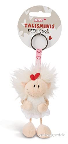 Nici key holder Talisminis angel 7cm white Cuddly animal pendant with ring for lanyard, & Lucky bag charm message 4012390493870