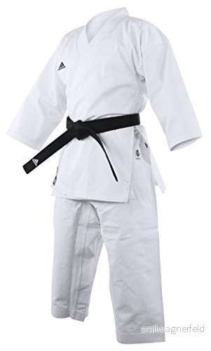 adidas herr WKF Club karate uniform 8 oz kampsport student Gi, vit, 180 cm UK 3662513113041