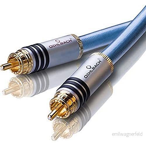 Oehlbach XXL Series 2 High end Stereo Audio RCA kabel (tillverkad i Tyskland, flera skärmningar, HPOCC koppar, kontakt) x 1,5 meter blå 4003635132043