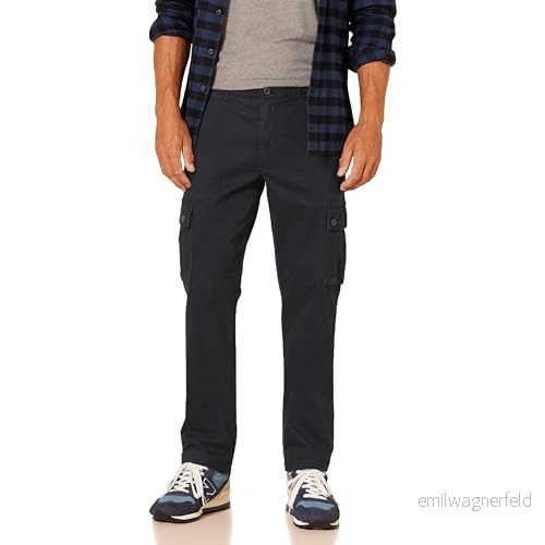 Amazon Essentials Men's Stretchiga cargobyxor med smal passform (finns i Big & Tall), Svart, 40W / 34L 191770913291