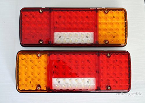 24/7 Auto 2 x bakljus LED 12 V lampor 5 funktioner ultratunn design för lastbil släpvagn chassi tippare LKW husbil 6933512893461