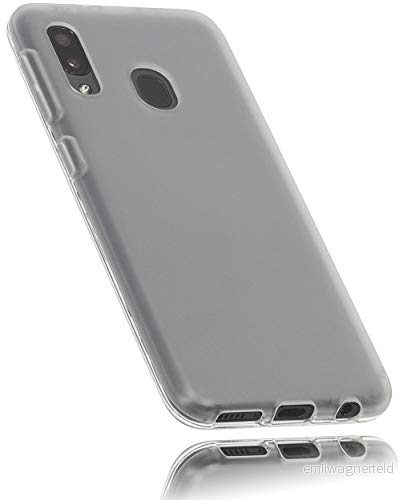 mumbi Fodral kompatibelt med Samsung Galaxy A20e mobiltelefonfodral mobilskal, transparent vit 4251657906504