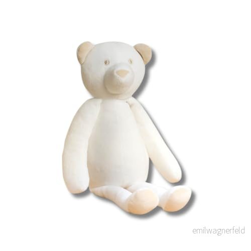 LA PELUCHERIE Doudou Bear plysch 35 cm vit handgjord handsydda franskt märke 3302038863228
