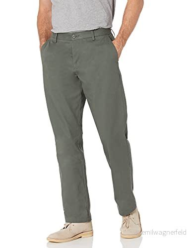 Amazon Essentials herr Classic Fit skrynkelbeständig platt framsida chinos byxa (finns i stor och hög), oliv, 60 B x 30 L 196433255428