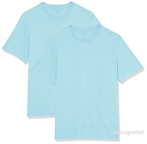 Amazon Essentials herr normal passform kortärmad rund hals t shirt, paket med 2, ljusblå, X Large 196433602819