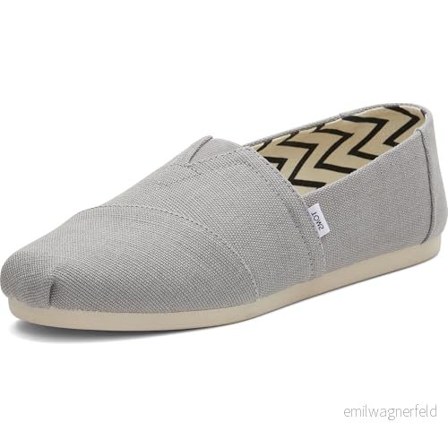 TOMS Alpargata loafer för män platt, Drizzle Grey Heritage Canvas, 47.5 EU 195703480386