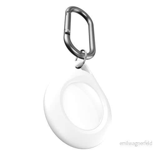 KeyBudz Secure Dock, Apple Airtag hänge av silikon med karbinhake vit (2 stycken) 810082990188