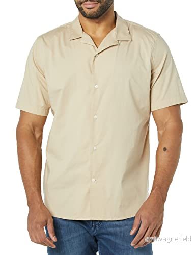 Amazon Essentials mäns Slim Fit semesterskjorta, kakibrun, Small 196433223786
