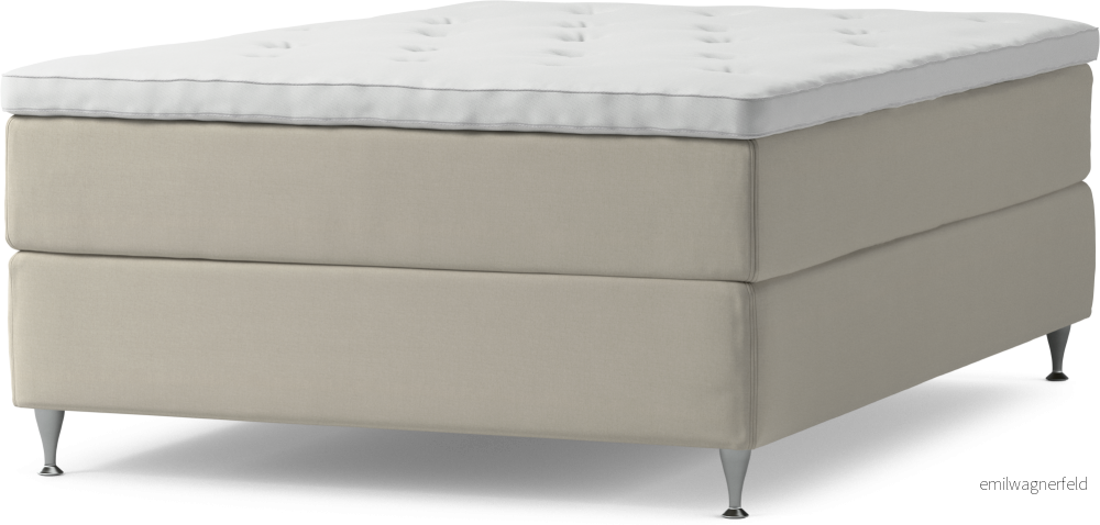Delux Dream Kontinentalsäng, enkelsäng 140 cm med bäddmadrass och sängben N19Pr