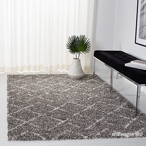 Safavieh Finley Shag matta, vävd polypropylenmatta i brun/elfenben, 90 x 150 cm 889048251670