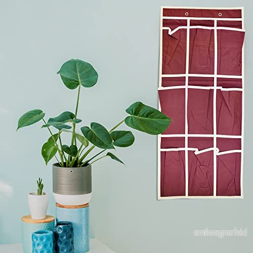 HOUSE COLLECTION Organizer med 9 fickor Hängande skåp, skåp arrangör 36 x 84 cm Röd 8051739297409