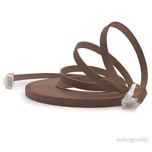 1aTTack.de 0,25 m brun 1 bit Cat.6 platt nätverkskabel Cat6 kabel ultra patchkabel 1000 Mbit/s Gigabit LAN (RJ45) tunn mikro 4251073634517