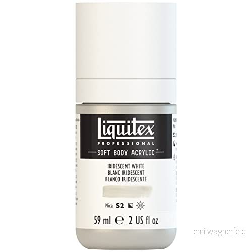 Liquitex 1959238 professionell akrylfärg mjuk kropp konstnärsfärg i krämig täckande konsistens, hög pigmentering, ljusäkta och åldringsbeständig, 59 ml flaska iriserande vit 887452998105