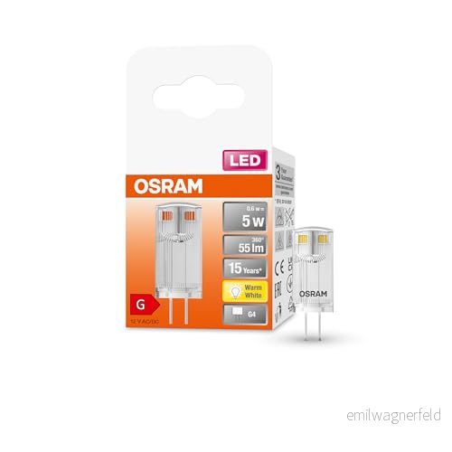 OSRAM Special Pin Cl 5 12 V LED lampa med eftermontering av fast bas G4, 0,6W, 55lm, 2700K, varmt vitt ljus, bra allround ljusstrålning, lång livslängd, 3 årig garanti 4099854061974 OSRAM Special Pin Cl 5 12 V LED lampa med eftermontering av fast bas G4, 0,6W, 55lm, 2700K, varmt vitt ljus, bra allround ljusstrålning, lång livslängd, 3 årig garanti 4099854061974