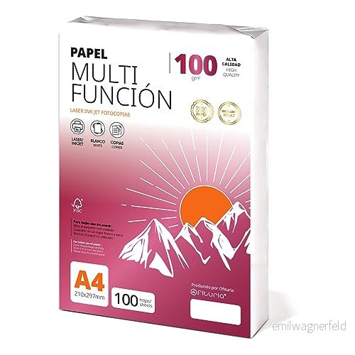 Folios a4 100 gr ark, multifunktionspapper för skrivare, laser och bläckstråleskrivare, kopiator, kontorsbruk, skolmaterial, foliepaket, kontorsmaterial, gr, timmar 8435677622064
