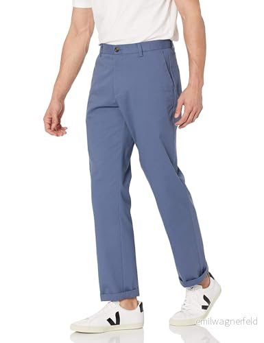 Amazon Essentials herr Classic Fit skrynkelbeständig Chino byxa med platt framsida (finns i stora och långa), indigo, 38 B x 28 L 195111323633
