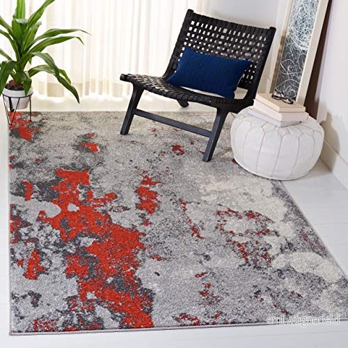 Safavieh Modern abstrakt sliten inomhus vävd rektangel matta, Adirondack samling, ADR134, i orange/grå, 91 x 152 cm för vardagsrum, sovrum eller alla inomhusutrymmen 889048990180