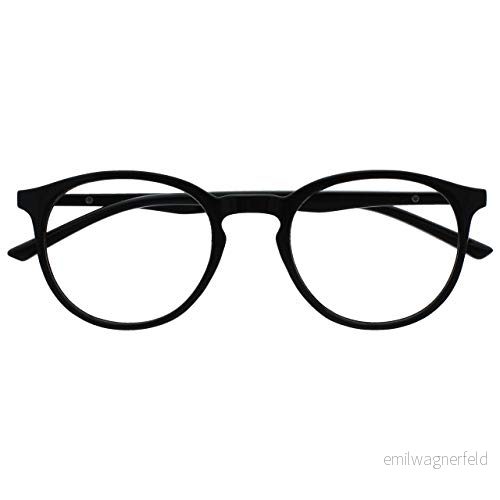 OPULIZE träffade läsglasögon smal rund ram repbeständiga fjädergångjärn svarta män kvinnor R60 1 +1,50 5055955363491