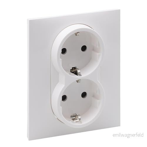 LEGRAND, SEANO 2 vägs Vägguttag Eluttag med ökat kontaktskydd, pluggklämmor, 16 A, 250 V, färg: Ultravit, 765125 3414972551083