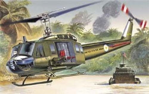 Italeri 1247 1:72 UH 1D Slick originaltrogen kopia, modelltillverkning, plastbyggsats, pyssel, hobby, limning, modellbyggsats, montering, omållad, flerfärgad 4005299004438