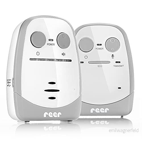 Reer Nova babymonitor av uppfinnaren babymonitorn, med volymreglering och optisk ljuddisplay, 450 m räckvidd 50140 vit 4013283501405