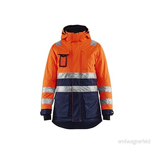 VARSELPARKAS 4472 1987 VINTER DAM VARSELORANGE/MARINBLÅ XS Beijerbygg Byggmaterial 7330509616208