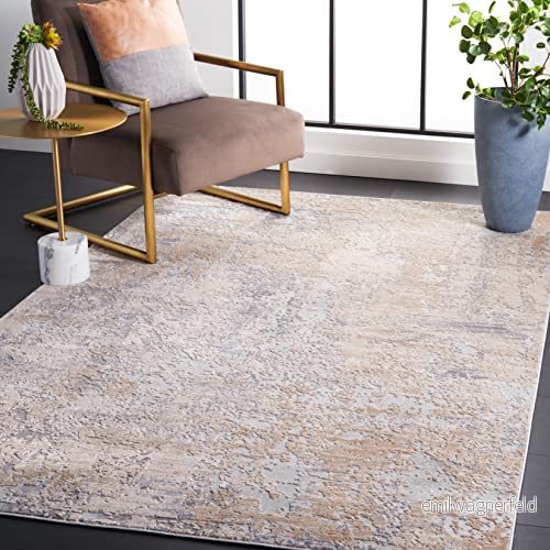 Safavieh Abstrakt inomhus Rektangulär matta, Flätad, Invjusamling, INV434, Grå/Gräddfärgad, 160 X 229 cm 889048646353