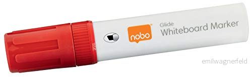 Nobo Glide Whiteboard Penna Flytande Bläck Stor Mejselspets 4/Fp Röd 5028252612951
