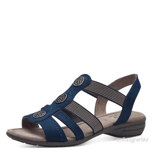 Jana 8 28165 42, platta sandaler för kvinnor, Marinblå, 41 EU 4064224928287