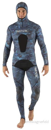 SEAC Blue Moon, Rash Guard för dykning och fridykning, tvådelat, kamouflage blå, L 8002908469042