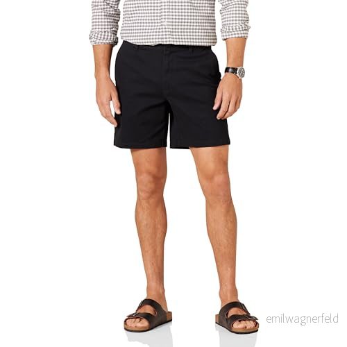 Amazon Essentials herr Slim Fit 7" stretch chinos kort, svart, 40 197153019680