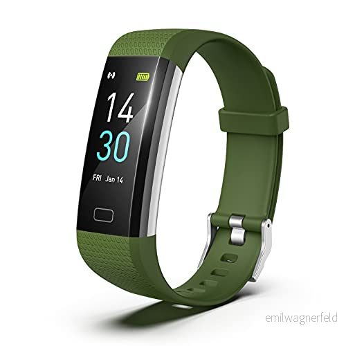 Hi5 S5 fitness armband tracker klocka smartklocka IP68 vattentät aktivitetsmätare med puls, sömnmonitor, rörelsepåminnelse, kaloriräknare och meddelandepåminnelse grön 841930146495