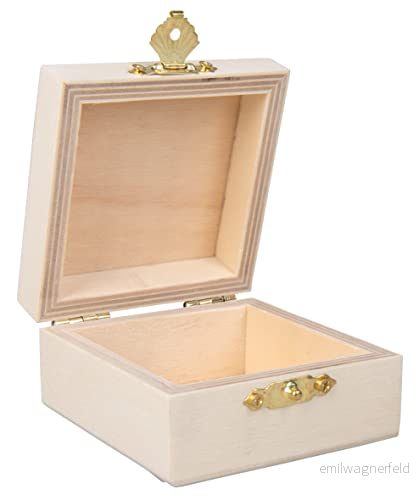 Rayher Trälåda, 7,5 x 4 cm, trälåda med lock och snäppstängning, FSC certifierad, förvaringslåda för målning, 64508505, natur 4006166792526