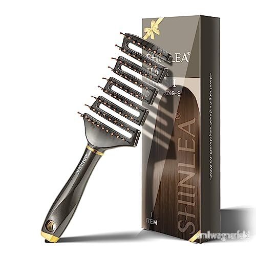 SHINLEA Detangle Hair brush Anti Tangle Brush, Curved Vented Detangling Brushes Wet & Dry for Thick Hair, Professional Paddle Vent detangler All Types 666186389140