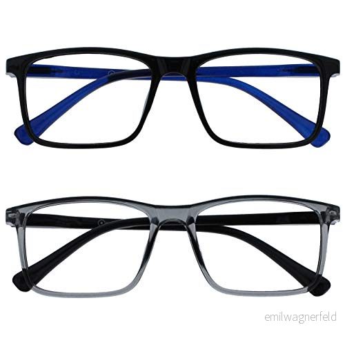 Opulize Bläck 2 pack distansglasögon kort sikt stor svart grå herr dam MM4 17 1,00 5055955370949