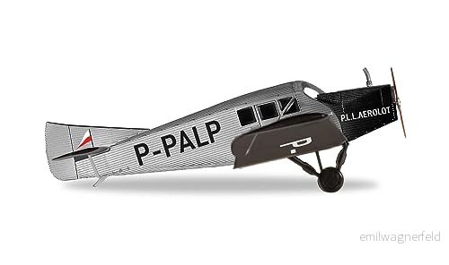 herpa flygplan modell Aerolot (Polska Linia Lotnicza Aerolot) Junkers F13 P PALP på en skala av 1: 87, plastminiatyr utan pedastal, modellbygge, samlarutgåva 4013150019453