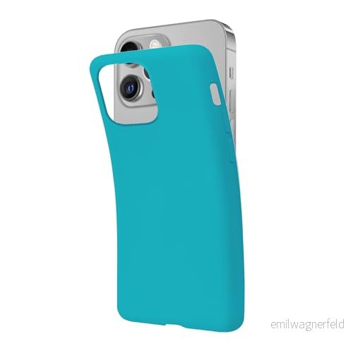 SBS Skal till iPhone 13 Pro blå Zircon Pantone 7711 C, mjukt och flexibelt reptåligt fodral, tunt bekvämt att hålla i fickan, kompatibelt fodral med trådlös laddning 8018417403200
